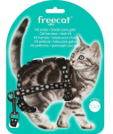 Rihma ja trakside komplekt kassidele Freedog, must, 19-30 cm