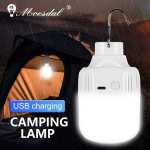 V&auml;listingimustes LED Pirn, Kaasaskantav Telkvalgusti, USB Laetav Taskulamp.