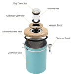 Kummut, kapid, &otilde;hukindel kohvikanister &ndash; k&auml;rgstruktuuriga ubade hoiuruum koos CO2 v&auml;ljalaskeklapi ja kulbiga (1,8 l),