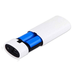 Power Banks, 18650 laetav akukarp DIY multifunktsionaalne kahe USB-laadimise aare LCD-ekraaniga mobiilne toitekarp, valge