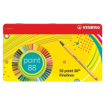 STABILO tindipliiats, point 88, 50 v&auml;rvi, metallkarbis
