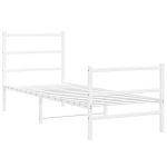 &uuml;heinimese voodi，t&auml;iskasvanu voodi，metallist voodiraam peatsi ja jalutsiga, valge, 80 x 200 cm CFE1774193
