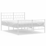 kaheinimese voodi，t&auml;iskasvanu voodi，metallist voodiraam peatsi ja jalutsiga, valge, 150 x 200 cm CFE7185423