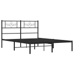 kaheinimese voodi，t&auml;iskasvanu voodi，metallist voodiraam peatsiga, must, 160 x 200 cm CFE6455333