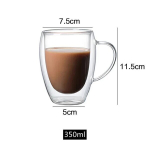 Topelt seinaklaasi kohvitass - kohviklaas 350 ml, 4 tk.