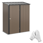 Aiamaja 1,34 m&sup2; T&ouml;&ouml;riistakuur kaldkatusega, lukustatav, galvaniseeritud terasest, 161,5 x 94,5 x 196 cm, pruun