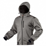 Tuule- ja veekindel jope, Softshell, kapuutsiga M/50, hall