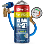 Konditsioneeri t&auml;itekomplekt vooliku ja manomeetriga ClimaSet 3in1 XL R134a, 235g