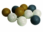 LED valguspallid, 10 LED, hall/roheline/must