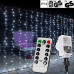 Valguskardin 600 LED 6x3 m koos puldi ja dimmeriga "Premium Intelligence", k&uuml;lm valge