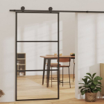 vidaXL liuguks, ESG-klaas ja alumiinium, 102x205 cm, must