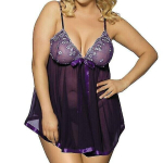 Naiste l&auml;bipaistev babydoll tling kleit alumine pesu magav kudumi &ouml;&ouml;kleit pluss s_purple_3xl, XXXL