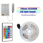 LED riba patareidiga pult, 196,85 colio / 500 cm