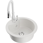 &Uuml;hekordne graniidist valamu Mexen Diego k&ouml;&ouml;gisegistiga Savita, valge - 6512-20-672601-20