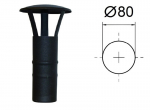 Must korstna ots koos varikatusega koos silikoontihendiga pelletik&uuml;ttele. D-80 mm