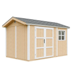 Aiamaja esmaklassiline 8,68 m&sup2; - K252x250x412 cm- P&otilde;randa ja bituumensindlitega - Timbela M914A-HARVEST HONEY