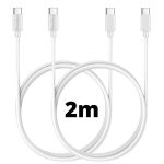 USB-C USB-C Kaabel Valge 2m Samsung Galaxy S24 / Galaxy S23 / Galaxy S23 FE [PARTII 2] Phonillico&reg;