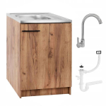 K&ouml;&ouml;gikapp kuldne tamm deante valamu kroomitud segistuskraan sifoon 60x50cm