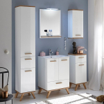 Led valgustusega vannitoam&ouml;&ouml;bli komplekt 923 valge / tamm