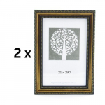 Fotoraam, plastik, A4, 21x29,7 cm, pruun sp. ornamentiga, pakis 2 tk.