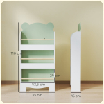 Laste raamaturiiul 55x15x110 cm roheline MDF