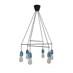 Candellux rippvalgusti Vider, must/sinine