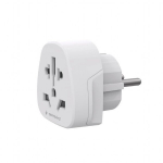 Gembird toiteadapter A-AC-EUMINTF, 15 A, valge, AC toitepistik C/F, Must