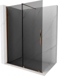 Mexen Velar l&uuml;kand du&scaron;&scaron;isein Walk-in 140 x 200 cm, grafiit 8 mm, roosa kuld - 871-140-000-43-60