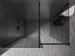 Mexen Kioto-X du&scaron;inurk Walk-in 140 x 80 cm, l&auml;bipaistev 10 mm, must - 800-140-202-70-00-080-X