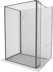Mexen Kioto Du&scaron;isein Walk-in 130 x 80 x 40 cm, must raam, pintsak-hall harjatud - 800-130-080-221-66-70-040