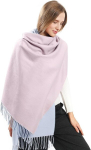 Kahepoolne Unisex Pashmina-sall talvine pehme soe sinine-roosa L &mdash; naiste sall, suur sall, elegantne &otilde;lar&auml;tt, soe pleed, talveaksessuaarid, narmastega sall