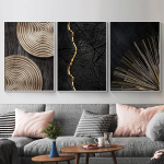 L&otilde;uendil maal plakat 3-osaline komplekt 60x90 cm moodne kunst &mdash; seinatript&uuml;hhon, elutoa dekoratsioonid, abstraktne graafika, suured l&otilde;uendipildid, magamistoa sisustus, kontori seinakaunistused, kaasaegne tript&uuml;hhon