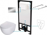 Seinasisene WC komplekt Deante Peonia 6in1, CDES6ZPW, valge/kroom