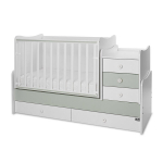 Muudetav lastevoodi Lorelli Maxi Plus New, 62x110 cm, valge/heleroheline
