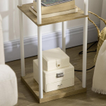 P&otilde;randalamp riiulitega, 159 cm, MDF, valge