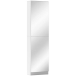 Jalatsikapp peegliga, 5 riiuliga, 50x20x180 cm, valge