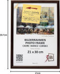 Puidust pildiraam A4 21x30 cm Elegantne riputatav tume pruun &mdash; diplomi raam, pildiraam, seinakaunistus, puidust raam, a4 raam, puidust klaasraam, graafika raam