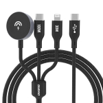 Dudao A12max+ 3in1 Usb-c/lightning/juhtmeta laadija 100w 1,2m must