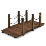 Costway puidust aiasild Puidust sild piirdega dekoratiivne sild 150 x 67 x 55 cm naturaalne