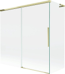 Mexen Rox L vannitoa sirm, l&uuml;kandustega, 2-paneeliga, 170 + 75 x 150 cm, l&auml;bipaistev, kuldne - 8C9L-170-075-50-00