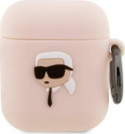 Karl Lagerfeld KLA2RUNIKP AirPods 1/2 &uuml;mbris roosa/roosa silikoonist Karl Head 3D