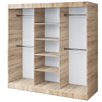Avatud riidekapp riiulite ja riidepuudega Belvedo Troy Sonoma tamm 200 x 200 cm komplekt