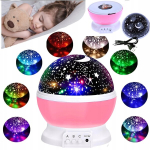 Led Star projektor 2in1 &ouml;&ouml;lamp lastele, Usb/patareid