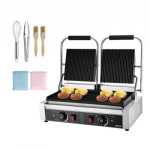 Topelt kontaktgrill ja v&otilde;ileivagrill VEVOR, emailmalm, 48x23 cm