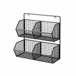 Seinale paigaldatav traatkorv hoiustamiseks, 2 taset, 1 tk