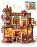 3D-puidust mehaaniline konstrueerimiskomplekt ROKR Dream Coffee Factory, EAB02, 593 osa