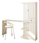 Kirjutuslaud ja raamaturiiuli komplekt Linento Furniture Rb1000401557 155x150x40 cm valge