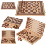 Puidust male, backgammon, kabe komplekt 44x44 cm