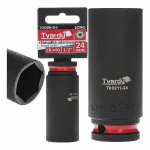 Tvardy s&uuml;gava l&ouml;&ouml;kmutter 1/2" 6PT T00211-24, 24mm, pikendatud, 1/2" ruudukujuline, CR-MO teras