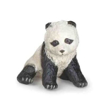 Beb&eacute; Panda figurine assis PAPO - Blanc et noir - Pour enfant de 3 ans et plus - Peinte &agrave; la main